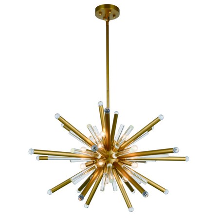 Elegant Lighting Maxwell 14 light Burnished Brass Chandelier Clear Royal Cut Crystal 1141G38BB